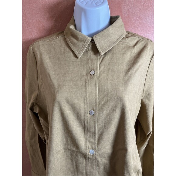 WOMEN'S WYNNE CREAM LONG-SLEEVE BUTTON DOWN TUNIC SIZE Medium - Picture 2 of 6